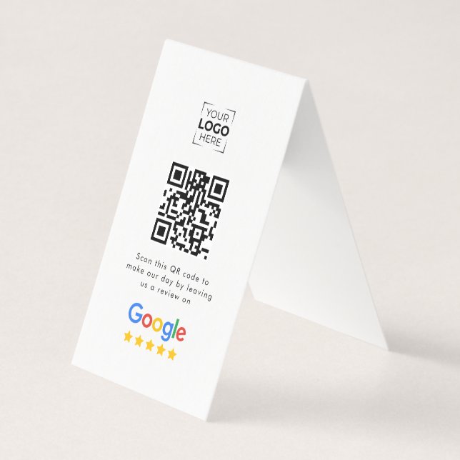 Tarjeta Código QR de reseñas de Google para negocios (Anverso)