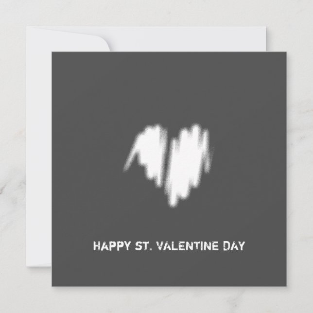 Tarjeta Código QR del corazón blanco moderno monocromo lim (Anverso)