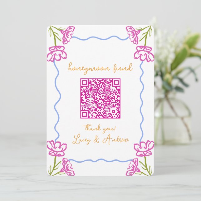 Tarjeta Código QR del Fondo Mediterráneo de Luna Tropical (Anverso de pie)
