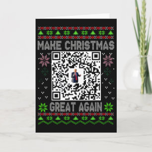 Tarjeta Código Qr Divertido Navidad Feo Baile Presidente T