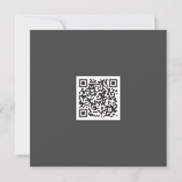 Tarjeta Código QR monocromo moderno de color gris claro