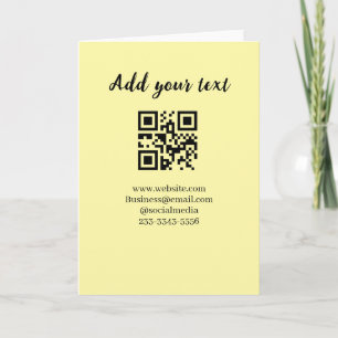 Tarjeta código QR personalizado simple añade tu nombre tex