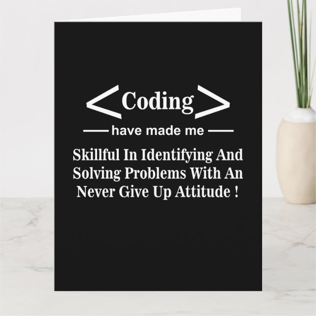 Tarjeta Coding Coder Programmer Coding Greding (Anverso)
