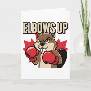 Tarjeta Codos Arriba Boxeo Castor Orgulloso Canadiense Fue