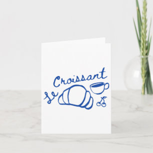 Tarjeta Coffee & vintag gráfico croissant francés retr