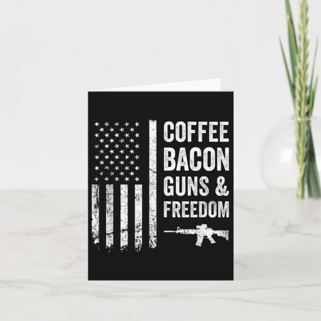 Tarjeta Coffee Bacon Guns & amp; Libertad - Bbq Grill Funn (Anverso)