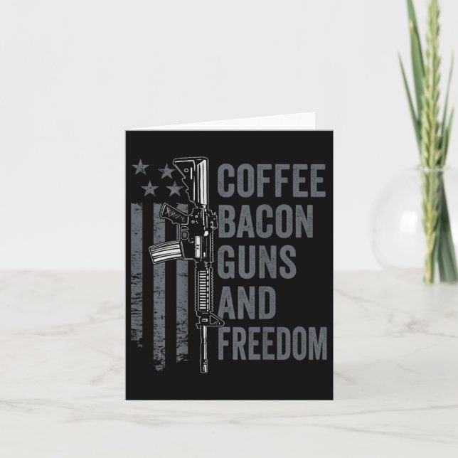 Tarjeta Coffee Bacon Guns & amp; Libertad - Bbq Grill Pro  (Anverso)