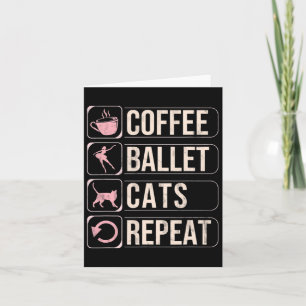 Tarjeta Coffee Ballet Cats repiten baile divertido