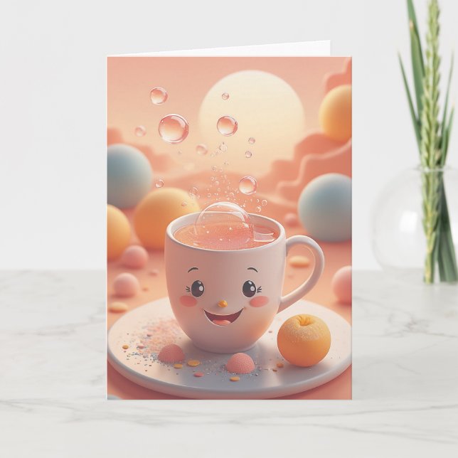 Tarjeta Coffee Birthday Wishes (Anverso)