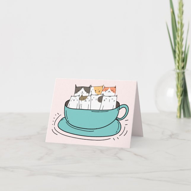 Tarjeta Coffee Cats Get Together Note (Anverso)