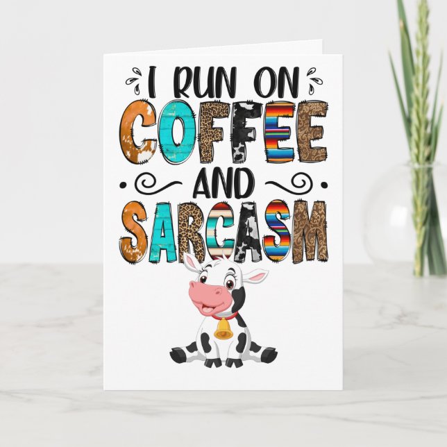 tarjeta Coffee Cow divertida (Anverso)