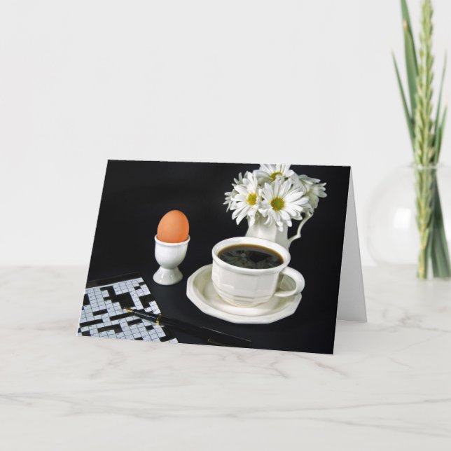 Tarjeta Coffee de cumpleaños y rompecabezas de cruzada (Anverso)