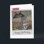 Tarjeta Coffee del día lluvioso Tabby Cat Funny Birthday C<br><div class="desc">¡Brilla el cumpleaños de cualquier amante de los gatos con este maravilloso y divertido diseño felino!</div>