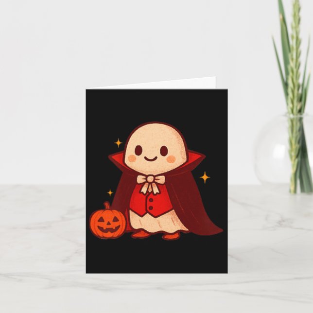 Tarjeta Coffee Drinking Skeleton Pumpkin Halloween Costume (Anverso)