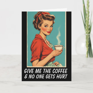 Tarjeta COFFEE HELLO RETRO HOUSEWIFE Greeting Card