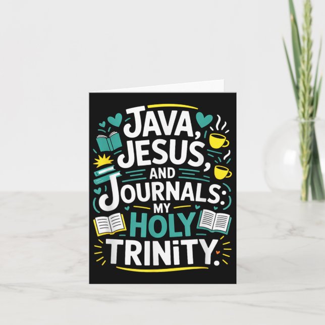 Tarjeta Coffee Jesus Journal Christian Book Lover (Anverso)
