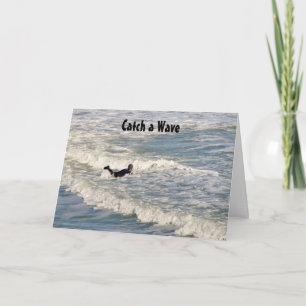 TARJETA COGER UNA OLA-DESEOS DE CUMPLEAÑOS