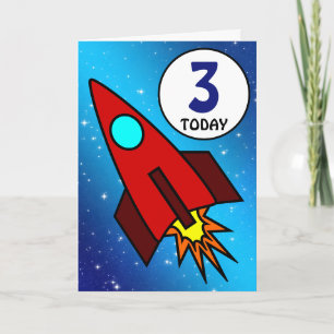 Tarjeta Cohete de cumpleaños numerado