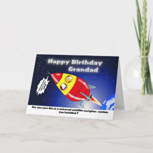 Tarjeta Cohete divertido, Grandad del cumpleaños