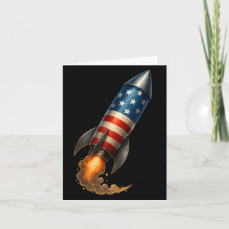 Tarjeta Cohete Patriótico Americano 4 de Julio Independenc