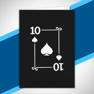 Tarjeta Coincidencia Diez Cartas de Jugar Palo de Espadas 