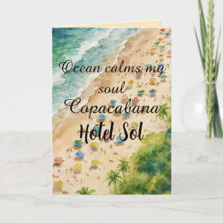 Tarjeta Cojín Playero Personalizable Copacabana Hotel Sol