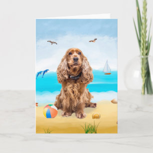 Tarjeta coker spaniel Dog on Beach
