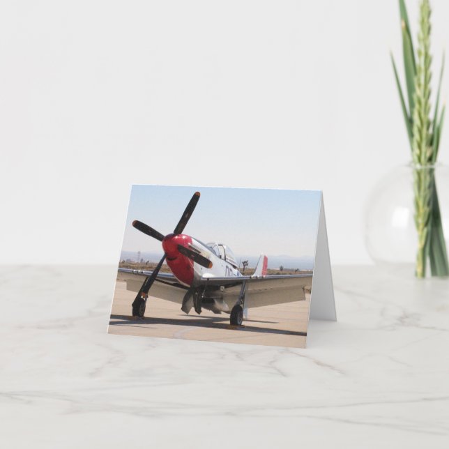 Tarjeta Cola del rojo del mustango P-51 (Anverso)