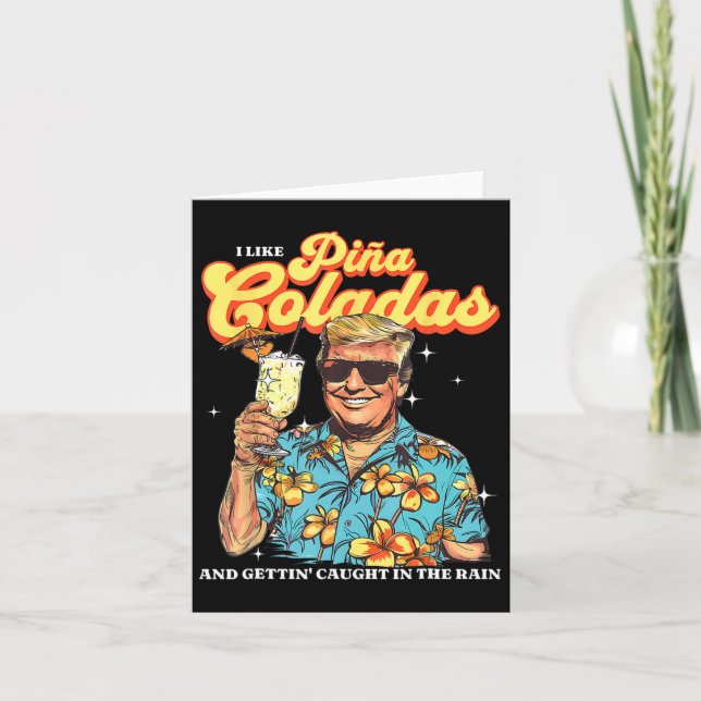 Tarjeta Coladas Donald Trump vacaciones de verano en Hawái (Anverso)