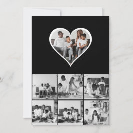 Tarjeta Colage de fotos 7 en blanco y negro