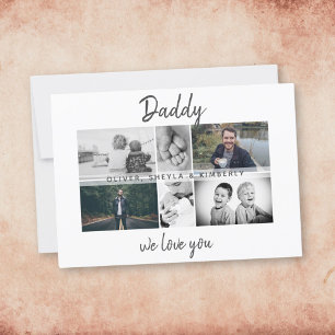 Tarjeta Colage de fotos de padre con hijos y familia
