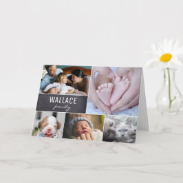 Tarjeta Colage de Fotos Familiares Multi Foto Te Extraño
