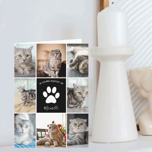 Tarjeta Colage de Fotos Personalizadas en Memoria de Gatos