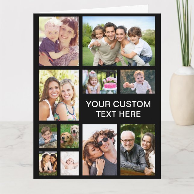 Tarjeta Colage de Fotos Personalizadas Grande (Anverso)