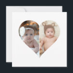 Tarjeta Colaje de 2 Fotos en Forma de Corazón<br><div class="desc">Este diseño de foto con forma de corazón personalizada organiza bellamente tus recuerdos favoritos en la forma de un corazón, simbolizando amor y conexión. Perfecto para ocasiones especiales como aniversarios, bodas o el Día de San Valentín, este diseño resalta tus momentos preciados de manera significativa y artística. Su diseño único...</div>