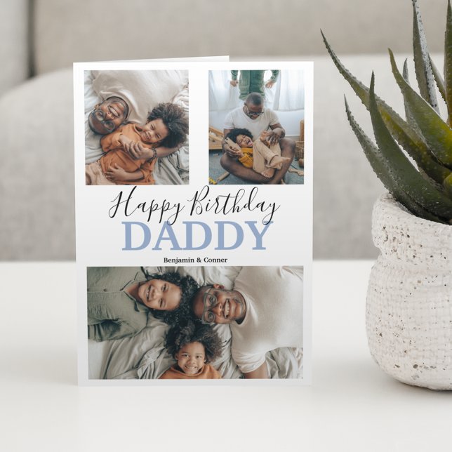 Tarjeta Colaje de 3 fotos moderno | Cumpleaños (Subido por el creador)