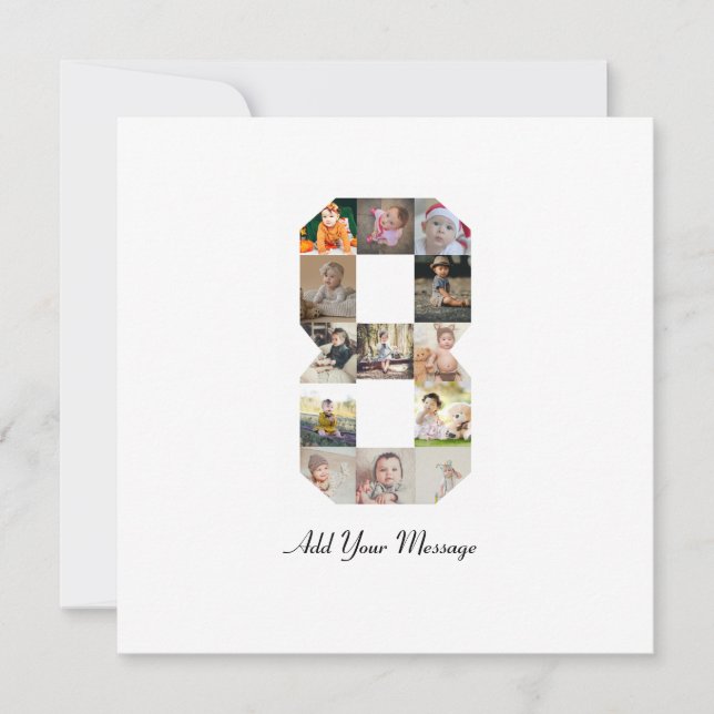 Tarjeta Colaje de foto en blanco y negro número 8 (Anverso)