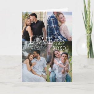 Tarjeta Colaje de fotos con caligrafía del día de San Vale