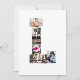 Tarjeta Colaje de fotos con letra L en negro y blanco