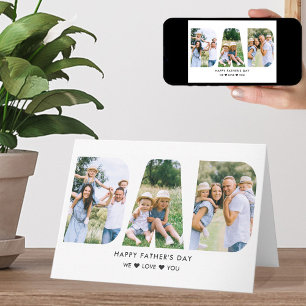Tarjeta Colaje de fotos con letras recortadas de PAPÁ para