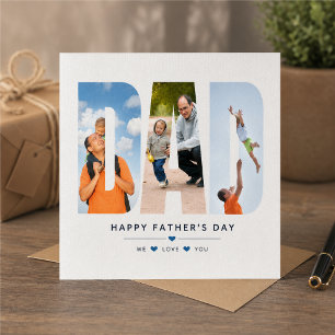 Tarjeta Colaje de fotos con letras recortadas de PAPÁ para
