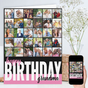 Tarjeta Colaje de Fotos de Abuela 31 Fotos Feliz Cumpleaño