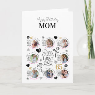 Tarjeta Colaje de Fotos de Cumpleaños de Mamá Tipografía R