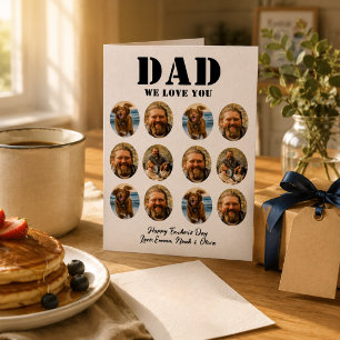 Tarjeta Colaje de fotos divertidas para el Día del Padre