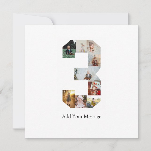Tarjeta Colaje de fotos en blanco y negro número 3 (Anverso)