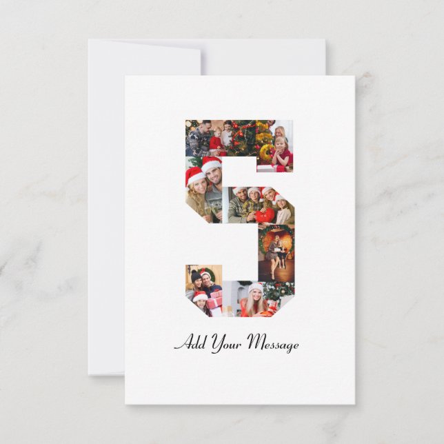 Tarjeta Colaje de fotos en blanco y negro número 5 (Anverso)