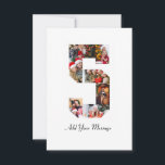 Tarjeta Colaje de fotos en blanco y negro número 5<br><div class="desc">Este producto personalizable es donde se organizan fotos para formar la forma de un número. A menudo se utiliza para celebraciones de hitos como cumpleaños, aniversarios o logros, lo que permite a los usuarios mostrar imágenes memorables dentro de una sola exhibición llamativa. Los diseños suelen ofrecer espacios para varios tamaños...</div>