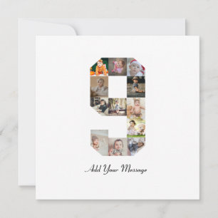 Tarjeta Colaje de fotos en blanco y negro número 9