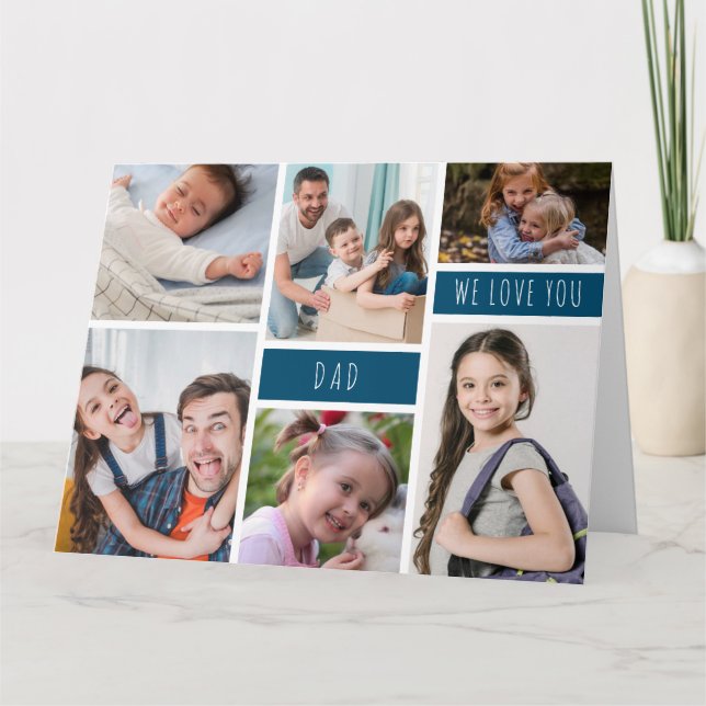 Tarjeta Colaje de fotos Papá te queremos (Anverso)