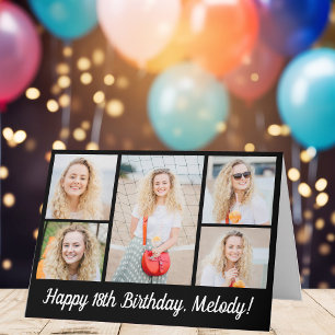 Tarjeta Colaje de fotos personalizadas de cumpleaños feliz